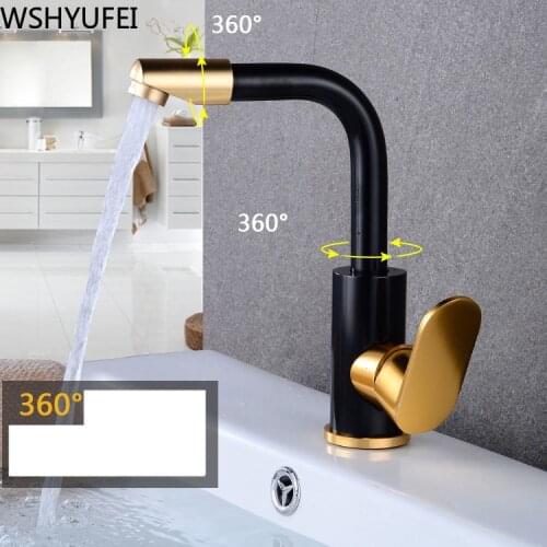 European black gold space aluminum kitchen faucet single handle faucet sink faucet 360 rotating garden bathroom kitchen faucet