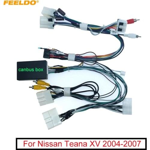 FEELDO Car Stereo Audio 16PIN Android Power Cable Adapter with Canbus Box For Nissan Teana XV 04-07 CD/DVD Player Wiring Harness