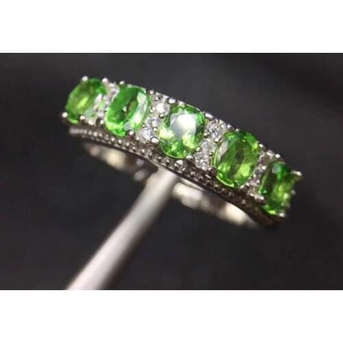 100% natural tsavorite ring round cut tsavorite silver jewelry 925 silver tsavorite ring romantic gift for woman