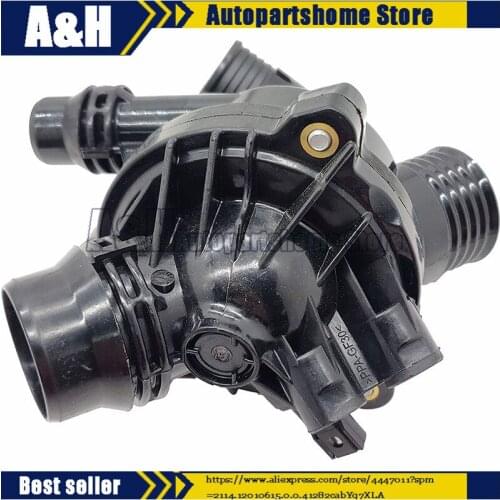 11537601158 Thermostat Housing for BMW 1 3 X5 X6 E70 E71 E72 E82 E88 E90 E91 E92 135i 335i N55 3.0 Petrol Coolant Thermostat