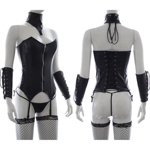 Women Corset Sex Handcuffs Collar Erotic Lingerie Sexy Night Club Clothes Fetish BDSM Bondage Porno Bodysuit Slave Adult Game