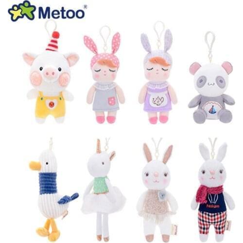 Metoo Doll Stuffed Toys Plush Animals Soft Baby Kids Toys for Children Girls Boys Kawaii Mini Angela Rabbit Pendant Keychain