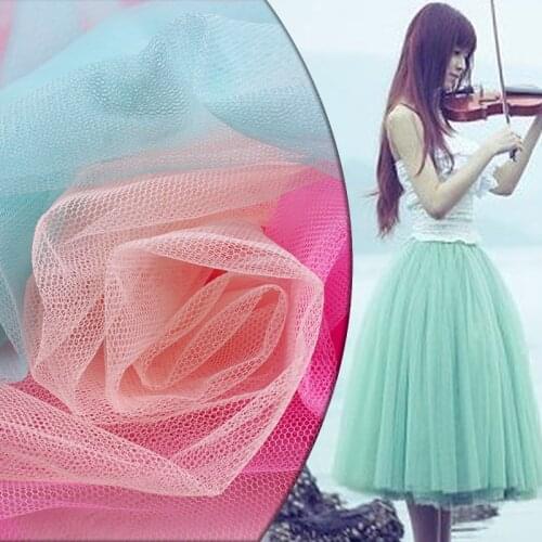 Fashionable Soft Mesh Lace Fabric Solid Color Mesh Wedding Fabric For Sewing Dress Girls Tulle Skirt by the meter 100X160cm