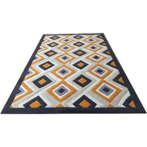 Nordic Acrylic Living Room Carpets Thick Modern Rug Bedroom Decor Floor Carpet Sofa Coffee Rug Geometric Mat Mat Home Table