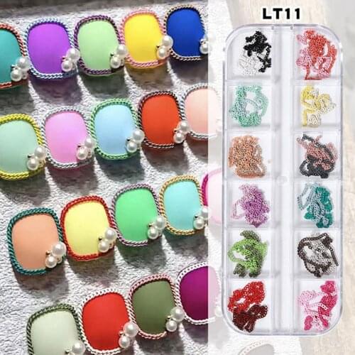 New design in 2021 Nail Art Jewelry Small Chain Gold Silver Nail Sticker Metal Chain Easy to apply and Keep Your Nails Elegant