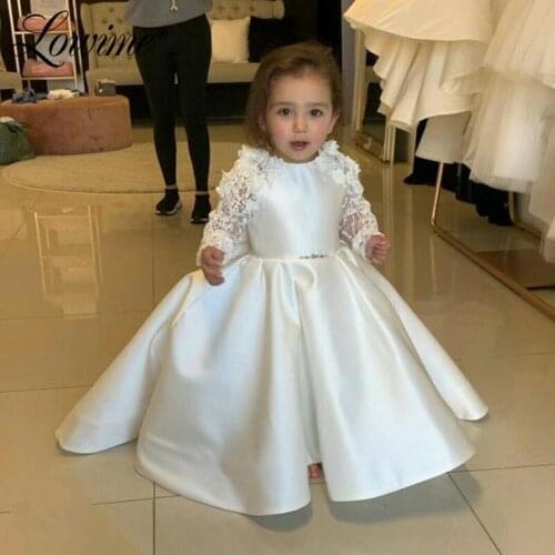 Princess Flower Girl Dresses 2020 First Communion Dresses For Girls Customized Ivory Ball Gown Flower Girl Dresses For Weddings