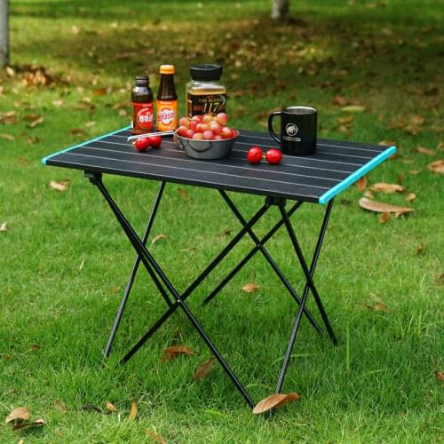 Portable Table Outdoor Folding Table Camping Foldable Picnic Desk Aluminum Alloy Ultralight Folding Desk for Outdoor Picnic BBQ