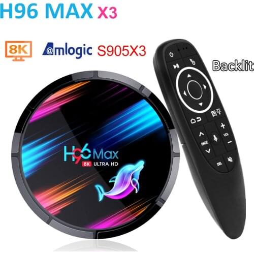 H96 MAX X3 8K Amlogic S905X3 Smart TV BOX Android 9.0 4GB 64GB 128GB 2.4G/5G Wifi 1000M 4K Media Player Android TV Set Top Box