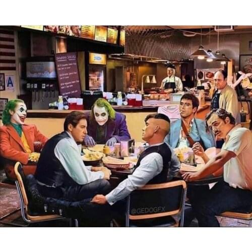 Gatyztory Coloring By Numbers Portrait Adult DIY Unframe Acrylic Paint Handpainted Gift Clown Paint By Numbers Home Decor