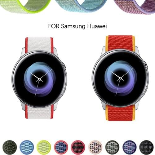 20mm 22mm Bracelet for Samsung Galaxy Watch Active 2 strap 40mm 44mm Active correa Watchband Gear S3 Watch 3 45/41mm nylon Band