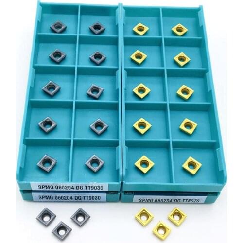 10 pieces of lathe tools SPMG060204 DG TT8020 SPMG060204 DG TT9030 carbide insert diamond external turning tool milling tool