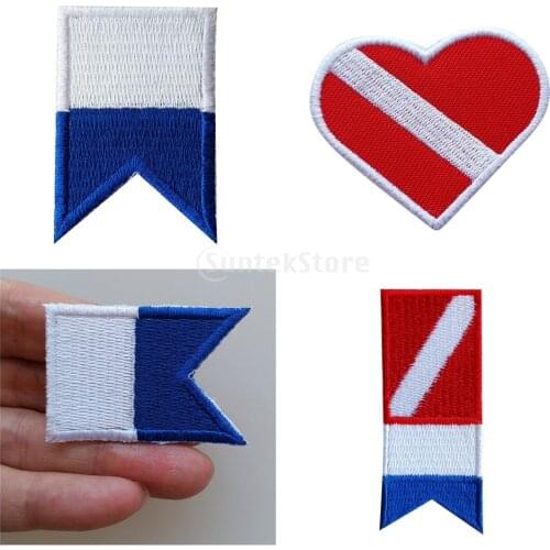 Alpha Flag Diver Down Flag Patch Backpack Vest Bag Badge Scuba Diving Dive Sew On Iron-on Embroidered Patches