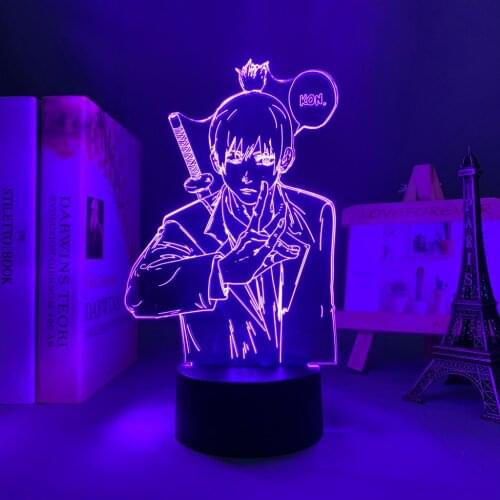 3d Led Night Lamp Anime Chainsaw Man Aki Hayakawa for Bedroom Decor Kids Birthday Gift Manga Chainsaw Man Led Light Bedside