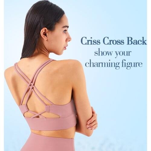 Women Sports Top Cross Beautiful Back Outdoor Fitness Gym Clothing Soft Comfortable Breathable Yoga Bra Tops