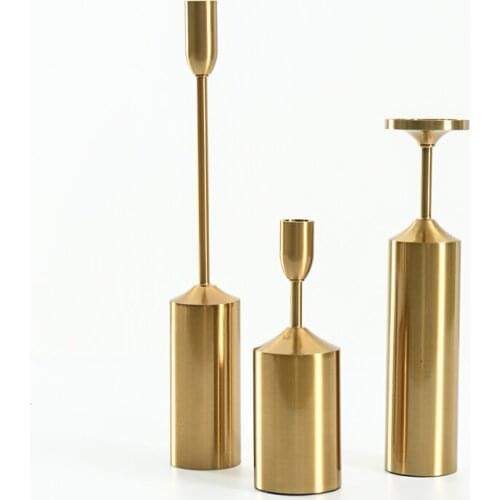 Retro American Candlestick Golden Living Room Decoration Luxury Nordic Romantic Bougoire Decoratif Candlestick Holder DD60ZT