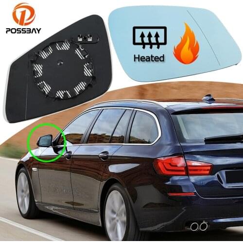 POSSBAY Pair Car Rear View Heated Mirror Glass Left Right Backing Plate for BMW 5/6/7 Series F01 F02 F04 F06 F07 F10 F11 F12 F13