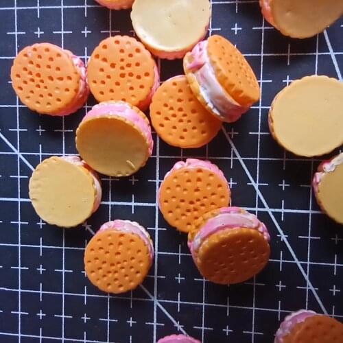 1pcs/lot resin flat back round cookie 14mm simulation of food Cabochon Scrapbook DIY phone decoration