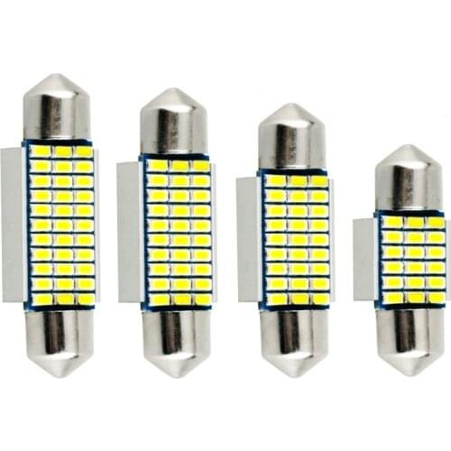 10Pcs 31mm 36mm 39mm 41mm C5W C10W 18 27 30 33 SMD 4014 LED Festoon Light CANBUS NO ERROR Auto Interior lamp Car Reading Bulb