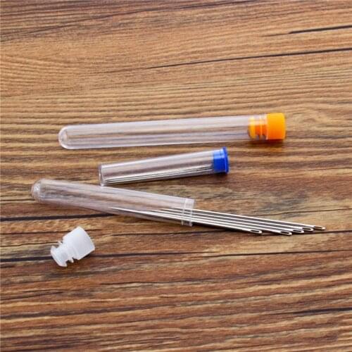 10PCs Plastic Needle Storage Tube Transparent Embroidery Mending Needles Organizer Refillable Leather Knitting Needle Sewing Box