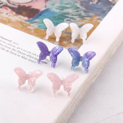 10pcs Japanese Style Acetate Stud Earrings For Women Girl Fairy Butterfly Needle Sweet Animal Earrings Diy Jewelry Accessories