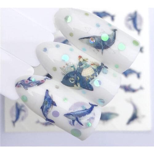 YWK 2021 NEW Designs Blue Whale/Dolphin Noble Necklace Designs For Nail Art Watermark Tattoo Decorations