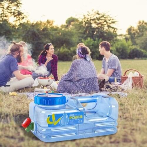 5.5L Portable Water Tank Container PC Thickened Water Bucket Container Faucet For Car Driving Camping Picnic Travel Accessories
