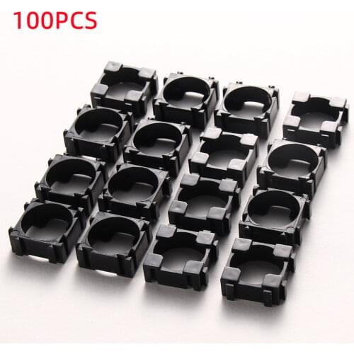 100Pcs 18650 Battery Safety Anti Vibration Holder Cylindric Cylindrical bracket Support Stand t 22x22mm pc+pp+gp Meterials Li