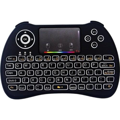 Colorful RGB Backlight Keyboard 2.4G Mini Wireless Touchpad keyboard for PC Laptop for Android TV Box for Raspberry Pi 3