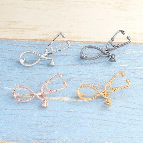 Nurse Pins Medical Brooches Metal Stethoscope Enamel Jewelry For Women Men Doctor Nurse Medical Stethoscope Chemistry Jewelry