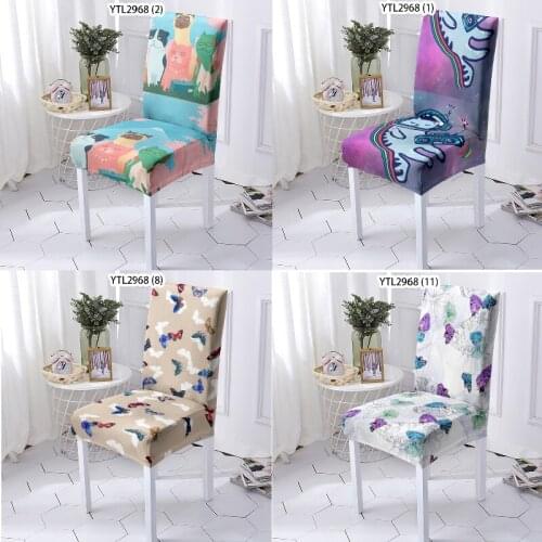 Flowers leaves and butterflies chair covers spandex dinner table and chairs spandex chair cover recliner cover sillas de oficina