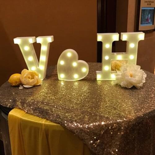 Valentines Day DIY Letter Symbol Sign Heart Lighting LED Vintage Plastic LED Lights Wedding Party Holiday DIY Decorations