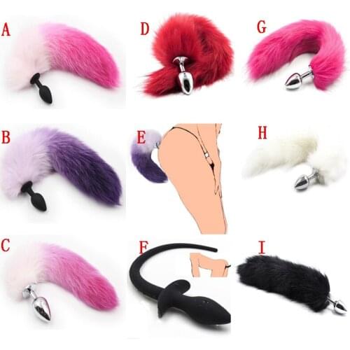 Fetish Fantasy Soft Wild Fox Tail Metal Steel/Silicone Anal Butt Plug For Women,Cosplay Accessory,Crawls Paws,Flirting Sex Toys