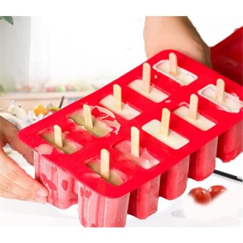 Homemade Ice Cream Mould Popsicle Molds Shapes Food Grade Moule Silicone Mold Maker BPA-Free with 50 Sticks DIY Helado Ice Mold