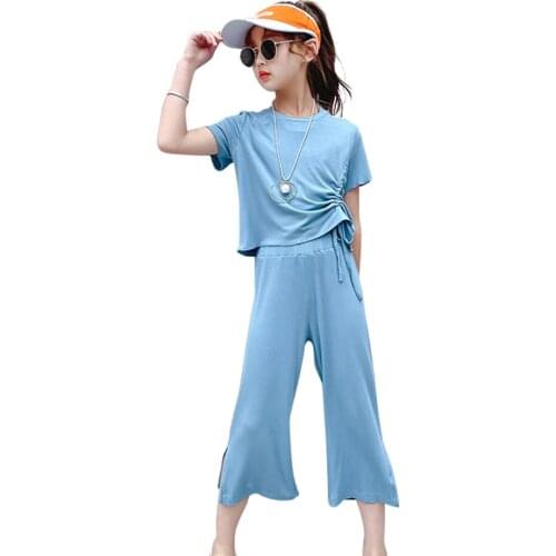 Children Clothes Solid Tshirt + Mesh Skirt Costume For Girls Summer Kids Clothes Girls Casual Style Childrens Clothing 6 8 10 12