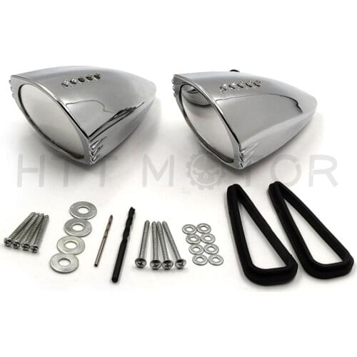 Chrome Pig Spotter 2 Mirrors - Spotters Mirror Set (Built in LED Turn Signals) Aftermarket free shipping motorcycle parts