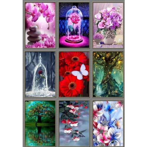Stitch Flower Landscape Tree Canvas Painting Posters and Prints Wall Art Pictures for Living Room Home Decor Cuadros No Frame
