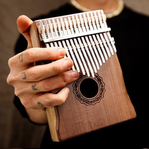 HLuru Kalimba 17 keys notes tone Kalinbachen Thumb piano Portable Musical instrument Vibraphone Xylophone Walnut Mahogany