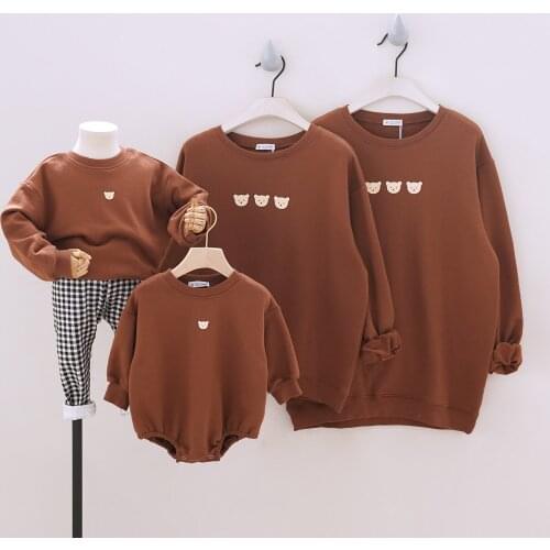 LZH 2021 Long Sleeve Sweater Same Sets For Family Autumn Matching Clothes Tops Fashion Parent-Child Outfit New Family Clothes