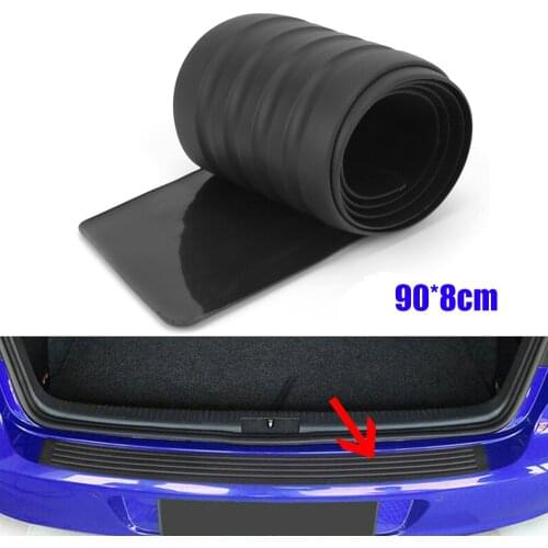 Car Trunk Stickers Styling Mouldings Door Guard Rear Bumper Protector Cover 90x8cm Rubber Strip Automobile Accessories Universal