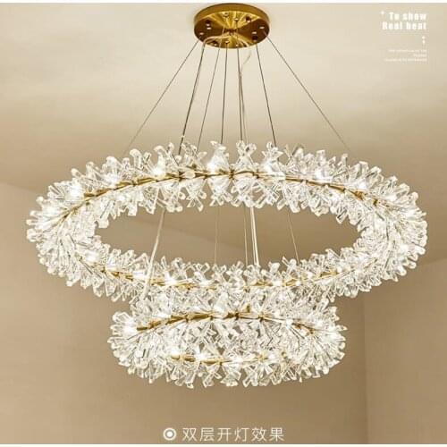 2021 New crystal flower ceiling chandelier led Luxury indoor lighting home decoration for Living Room Bedroom Restaurant G4 bulb