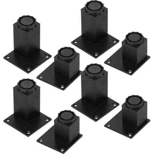 4Pcs/Set Furniture Leg Adjustable Height Sofa Support Foot Aluminum Alloy Square Support Sofa Cabinet 60/80mm Furniture Hardware