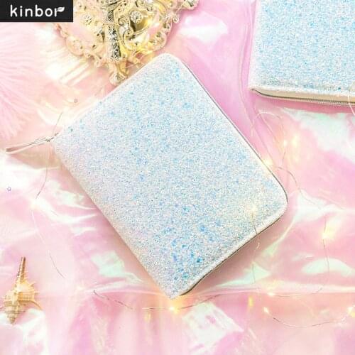 Kinbor A6 Creative Hand Book Self-filling Schedule Zipper Bag Rainbow Diamond Diary Notebook Efficiency Plan Book School Office