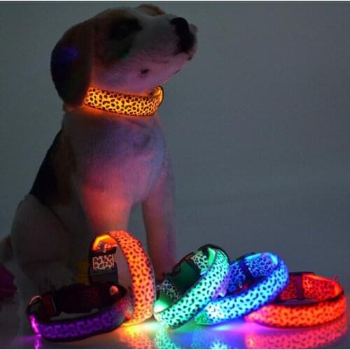 Pet Dog Collar LED Night Safety Flashing Glowing Dogs Leash Neck Band Luminous Fluorescent Collars Pets Supplies Dog Light
