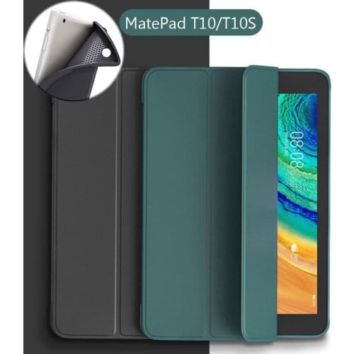 Tablet Leather Protective Cover For Huawei Matepad T10S 10.1" T10 9.7" Case AGS3-L09/W09/AGR-L09/W09 Silicone Soft Smart Cover