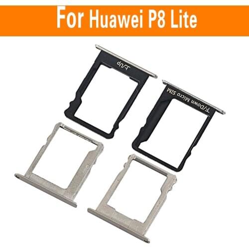 Genuine SIM & Micro SD Card Tray For Huawei P8 Lite ALE L01 L02 L21L23 UL00 Sim + Memory Card Reader Socket Holder Adapter Parts