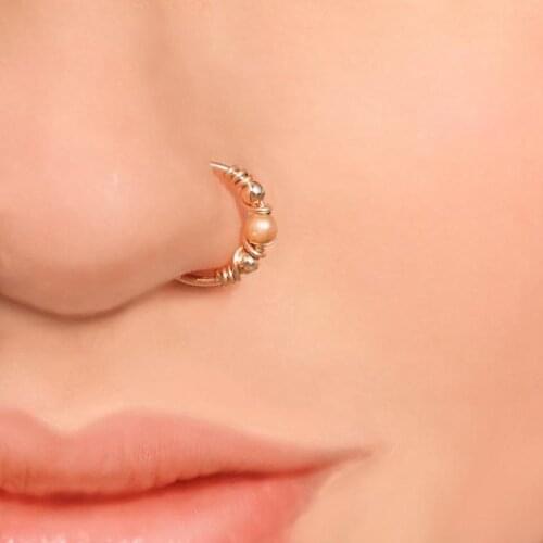 Gold Filled/925 Silver Real Piercing Nose Ring Handmade Jewelry Punk Ring Charm Septum Hoop Jewelry Grillz Real Nose Ring