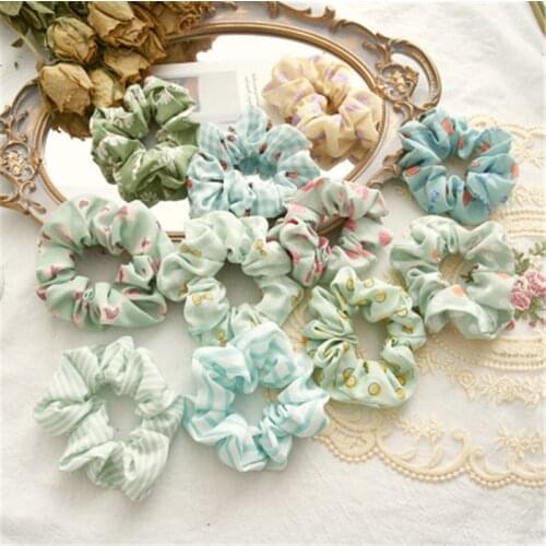 Ruoshui Woman Green Color Hair Ties Scrunchies Women Hair Accessories Gilr Elasitc Hairband Headwear Rubber Band Ponytail Holder