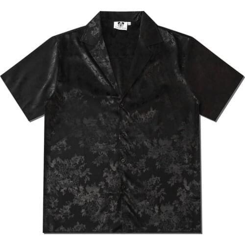 Couple Half-sleeved Floral Pattern Short-sleeved Shirt Men and Women Summer Lapel Loose Short-sleeved Shirt Collared Shirt