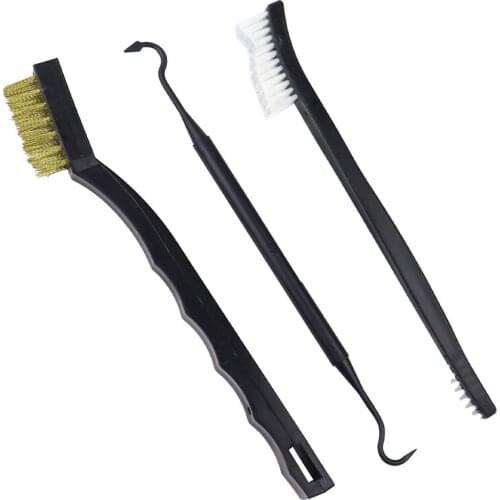 3pcs/set Wire Brush Brass Nylon Metal Polishing Brush Double Ended Pick Metal Rust Remover Grinding Cleaning Tools