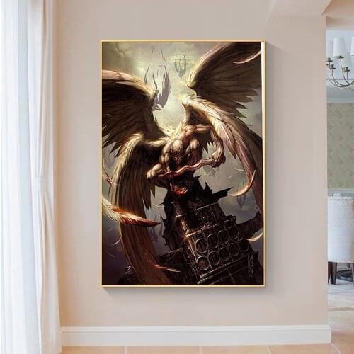SP066 Silk Cloth Wall Poster fantasy chained ice dragon Art Home Decoration Gift